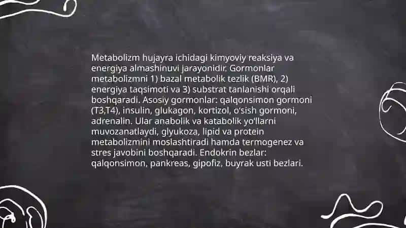 Metabolizm funksiyasini gormonlar bilan boshqarish 3