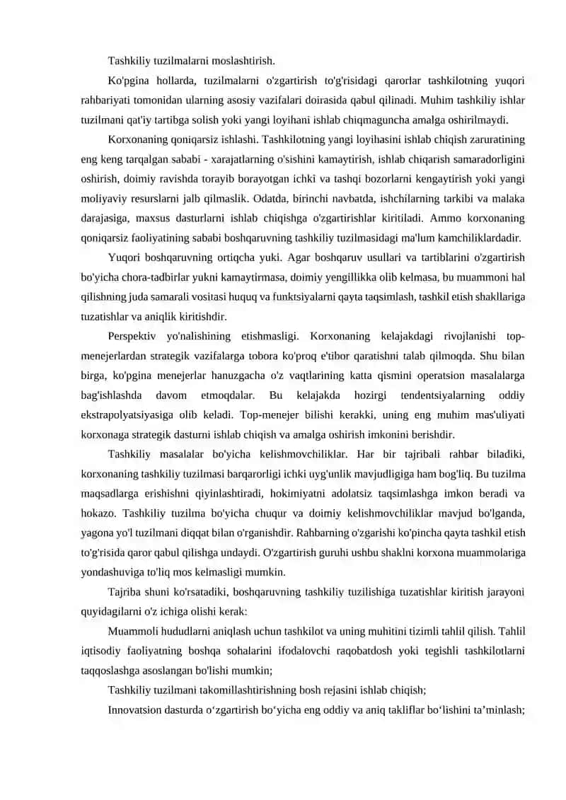 Boshqaruv tashkiliy tuzilmalari va qarorlarni qabul qilish tuzilmalarini tatbiq qilish 3