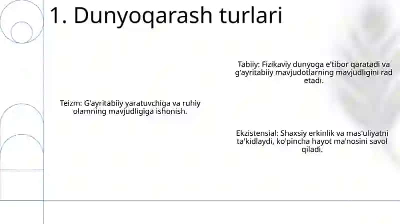 Dunyoqarashning mohiyati, tuzilishi va asosiy funksiyalari 3