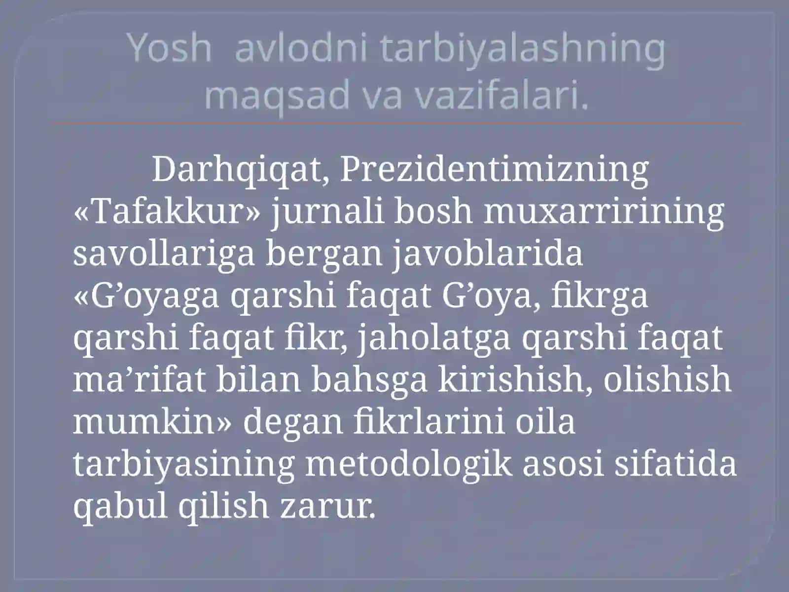 OILA TARBIYASI ASOSLARI 3