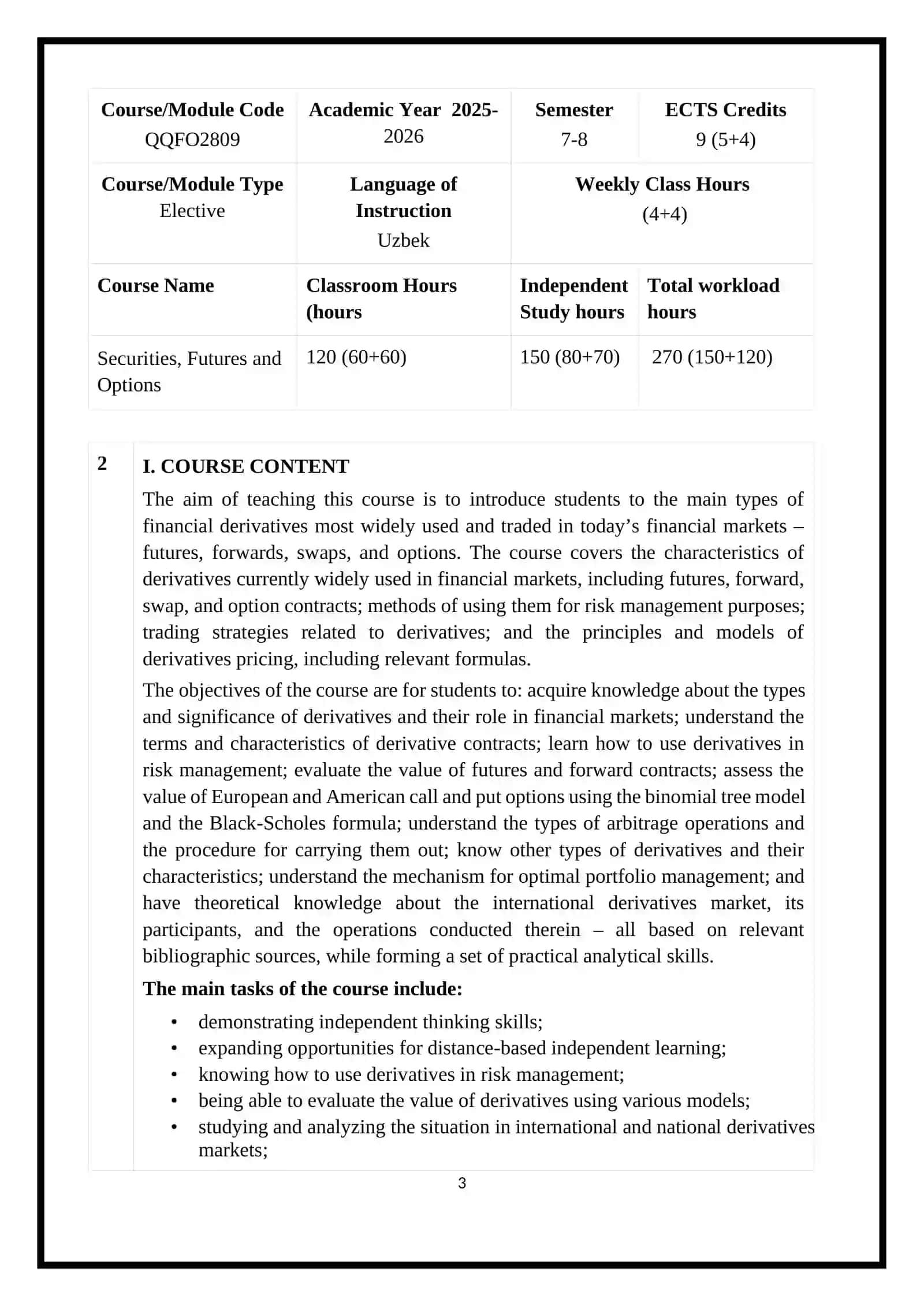 Securities, Futures and Options Course 3