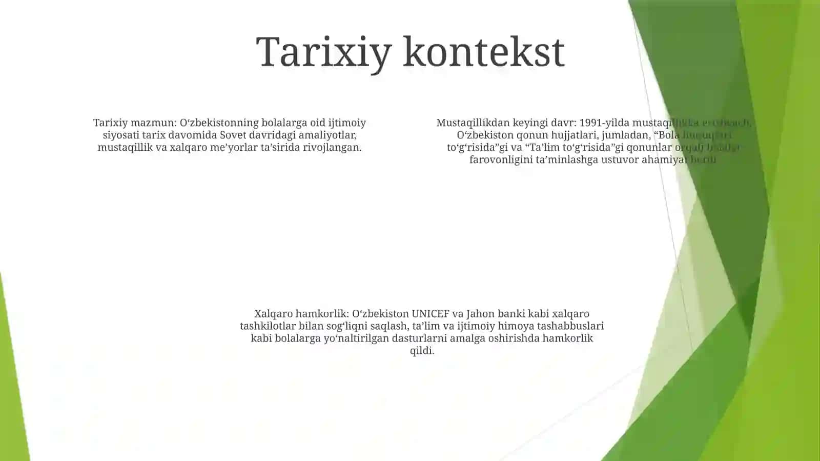 OʻZbekiston Respublikasida Bolalarga Qaratilgan Ijtimoiy Siyosat 3