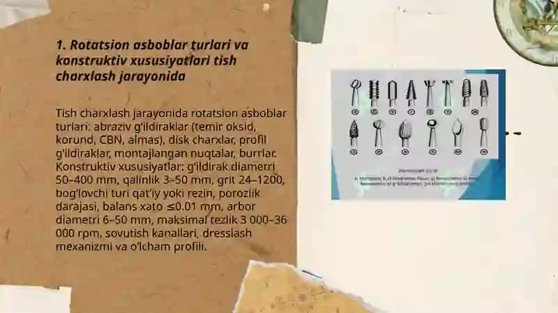 Tish charxlash jarayonida rotatsion asboblar bilan ishlash algoritmi 3