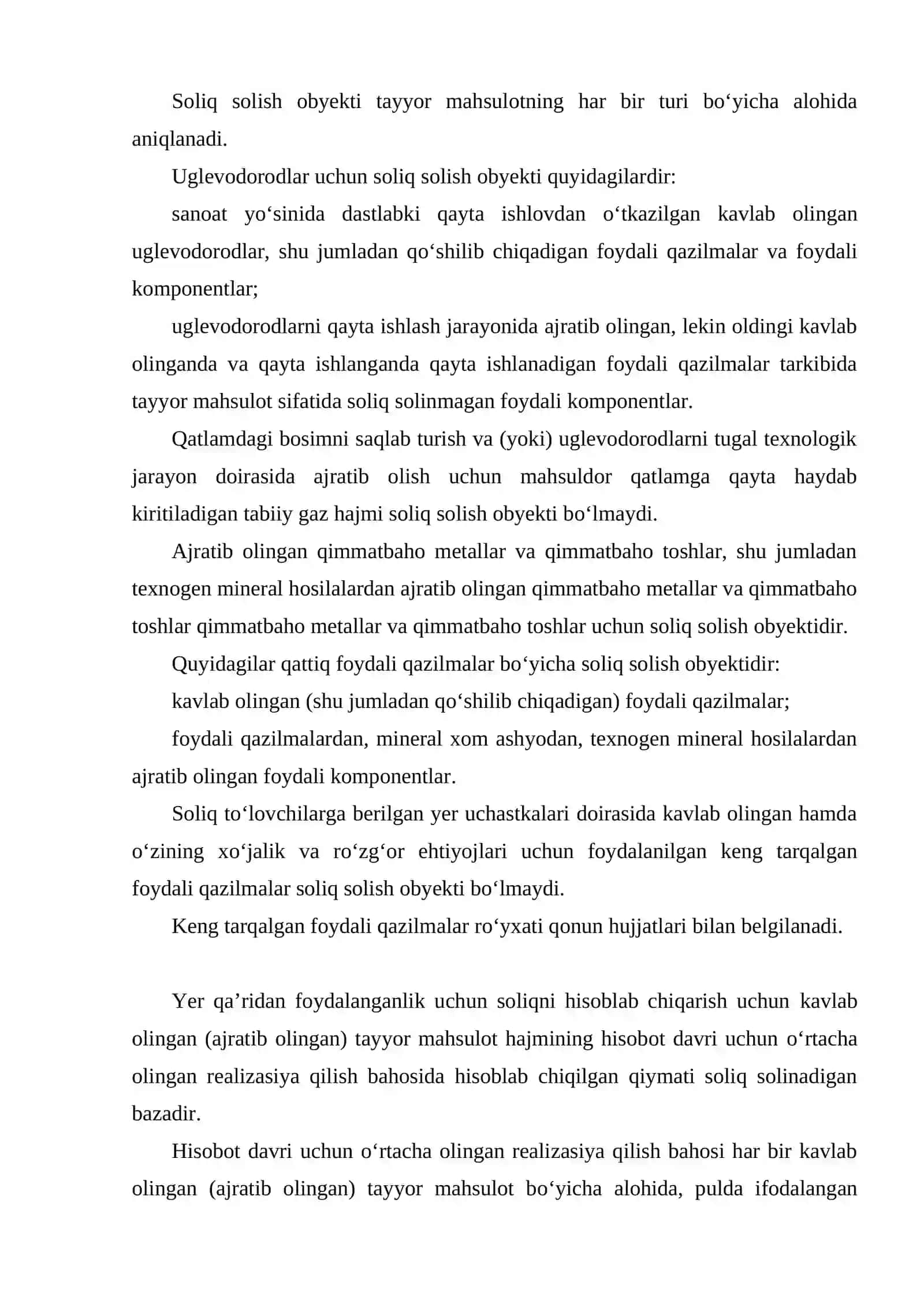 YER QARIDAN FOYDALANGANLIK UCHUN SOLIQ VA UNING STAVKALARINI BELGILASH MEZONLARI 3