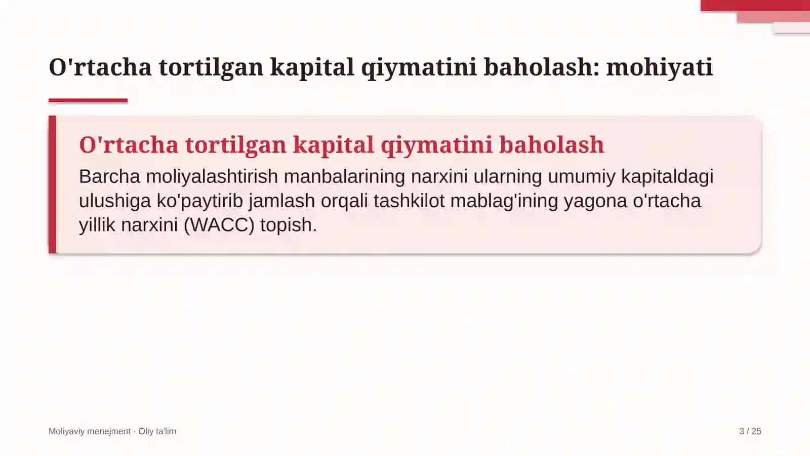 axborot agentliklarida o'rtacha tortilgan kapital qiymatini baholash 6108 3