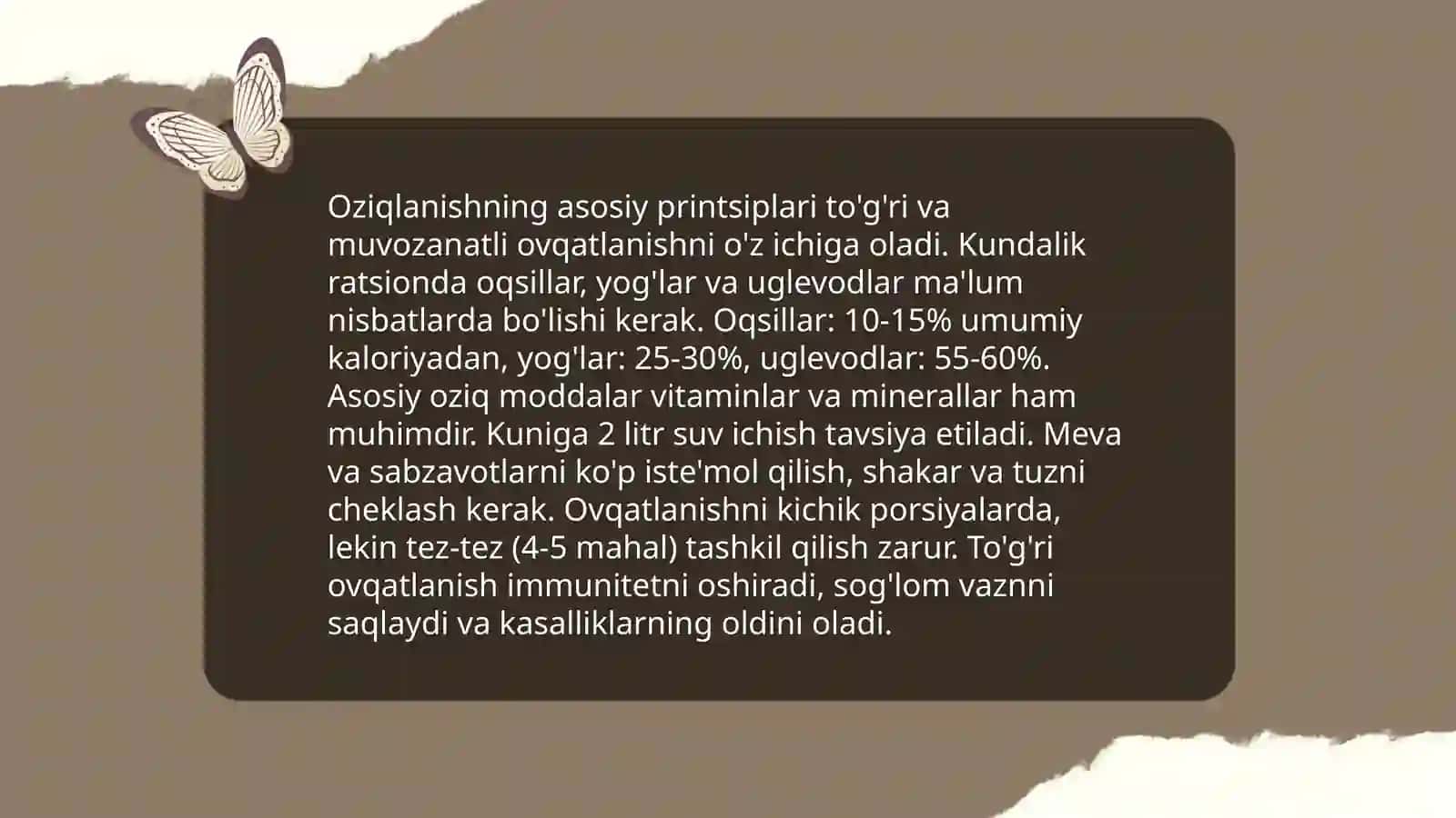 Nutritsiologiya va dientologiya haqida tushuncha. Hazm organlari 3