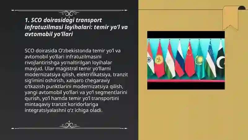 SCO doirasidagi transport infratuzilmasi loyihalari 3