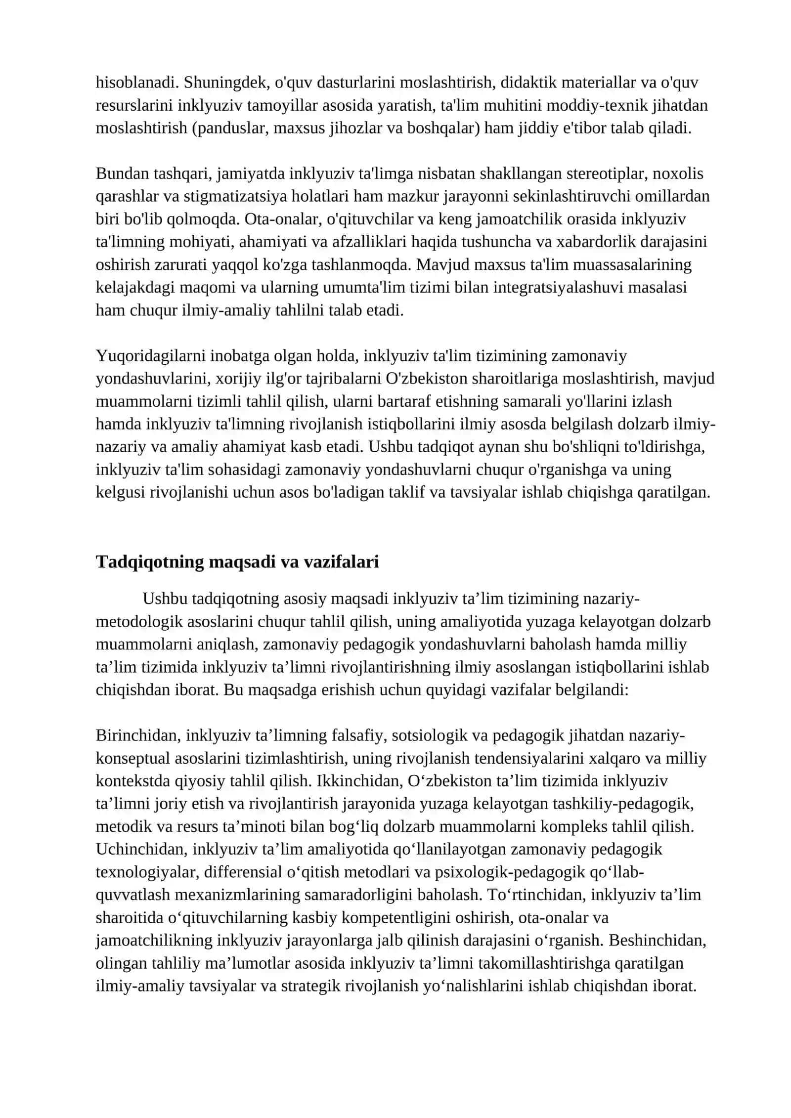 Inklyuziv ta'limning dolzarb masalalari:zamonaviy yondashuvlar va rivojlanish istiqbollari. 3