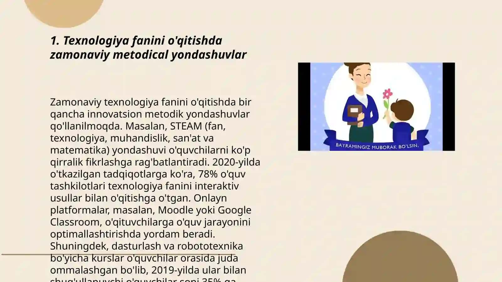 Texnologiya fanini o'qitishda zamonaviy metodical yondashuvlar 3