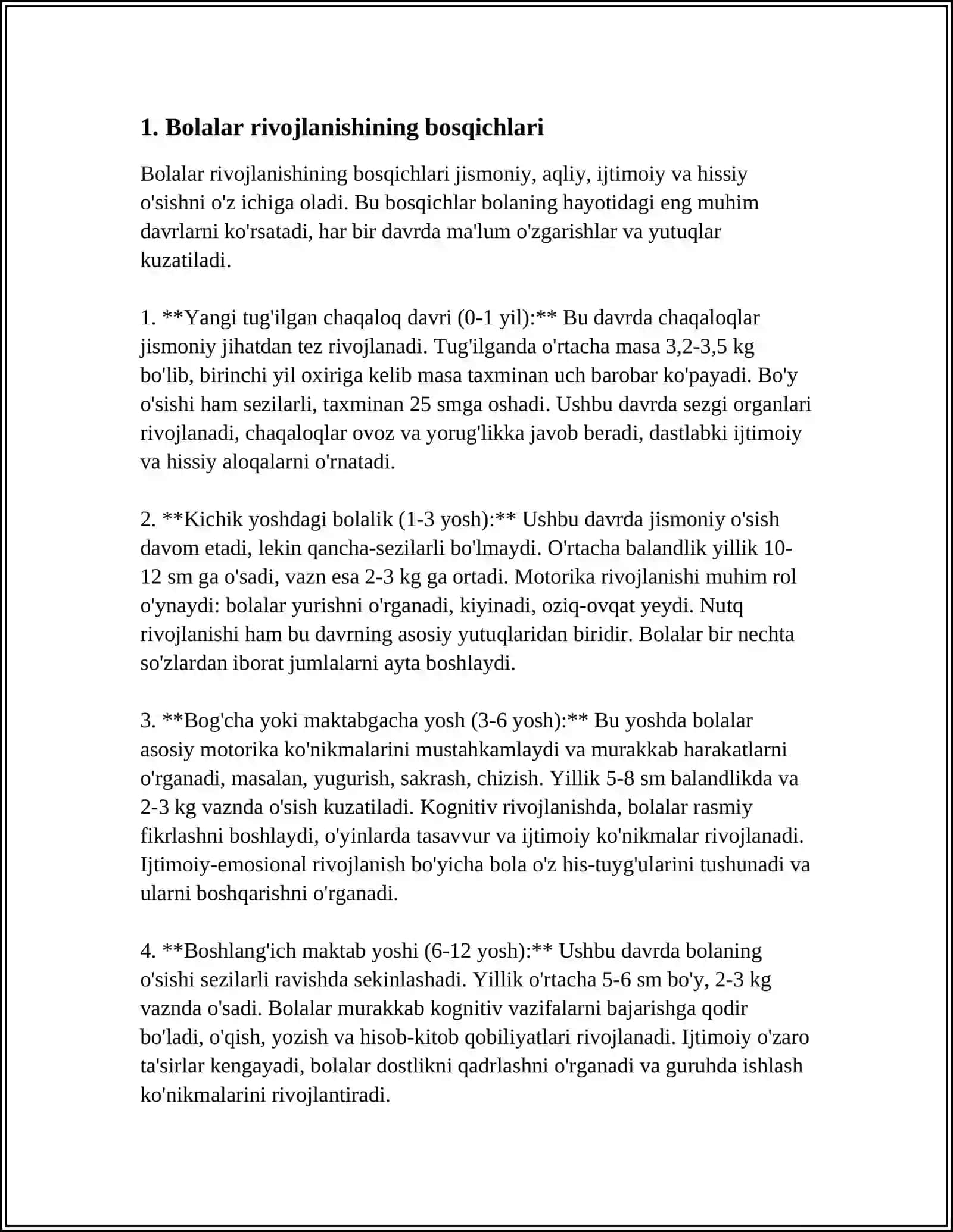 MAKTABGACHA YOSHDAGI BOLALARNI YOSHGA DOIR PEDAGOGIK VA PSIXOLOGIK XUSUSIYATLARI VA ULARNING BOLA SOGʻLOM RIVOJLANISHIDAGI AHAMIYATI 3