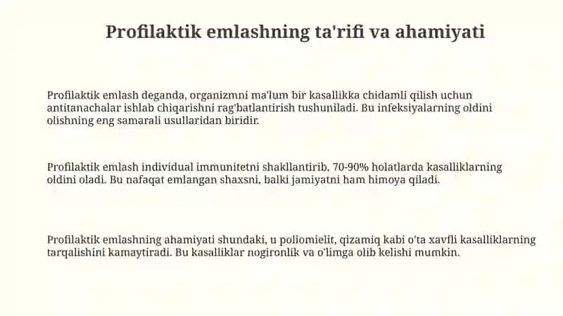 Emlashda va yuqumli kasalliklarning oldini olishda profilaktik emlashning ahamiyati 3