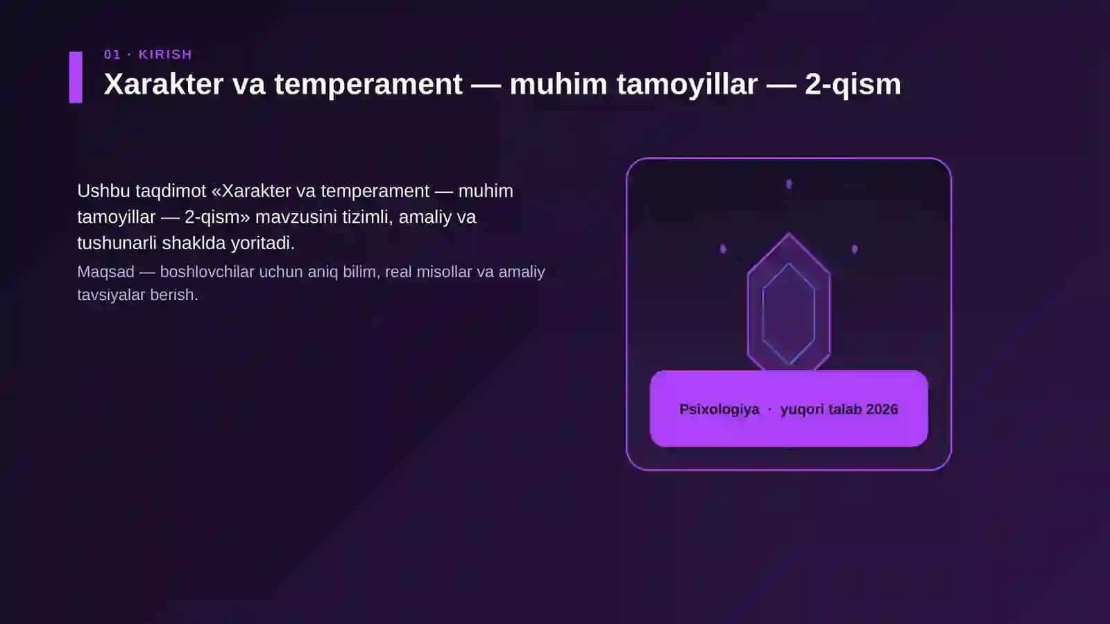 Xarakter va temperament — muhim tamoyillar — 2-qism 3