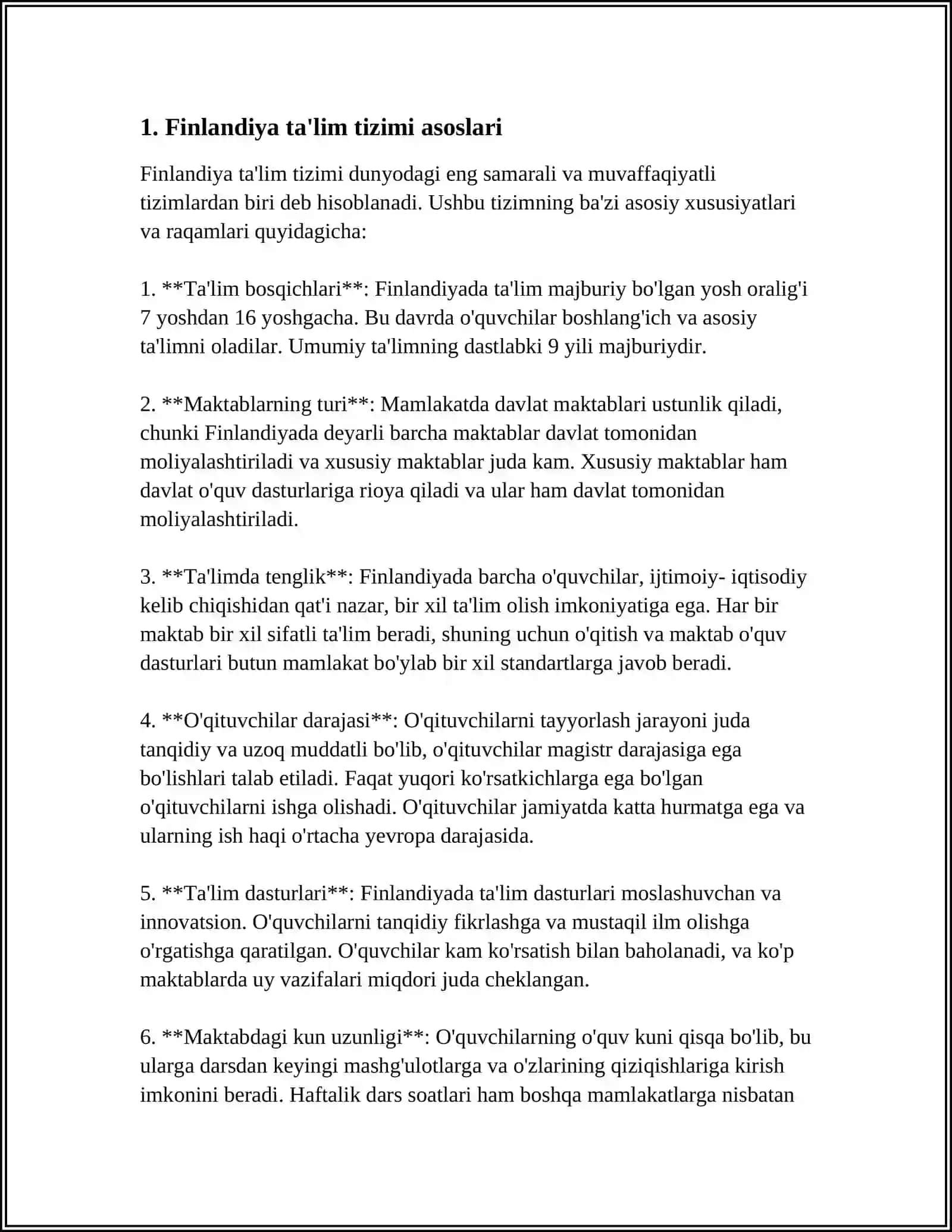 FINLYANDIYADA TA'LIMI TIZMI 3