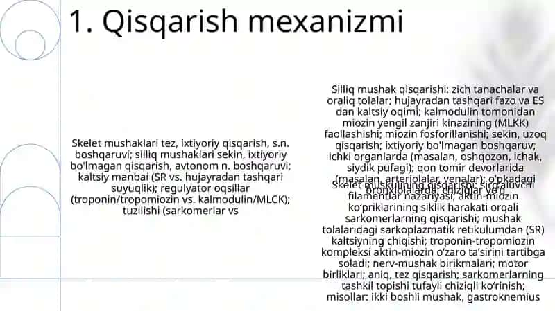Silliq va kondalang targil mushaklar fiziologik fariqlari 3