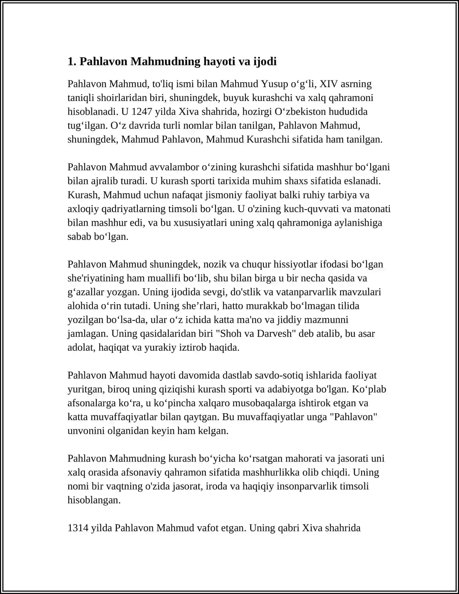 PAHLAVON MAHMUD RUBOIYLARI TAHLILI 3