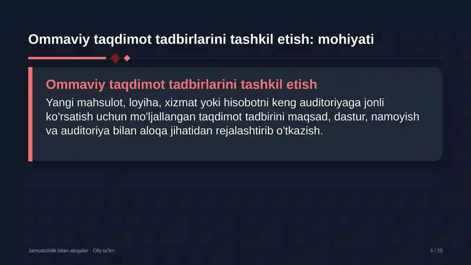 yong'in xavfsizligi xizmatida ommaviy taqdimot tadbirlarini tashkil etish 6119 3