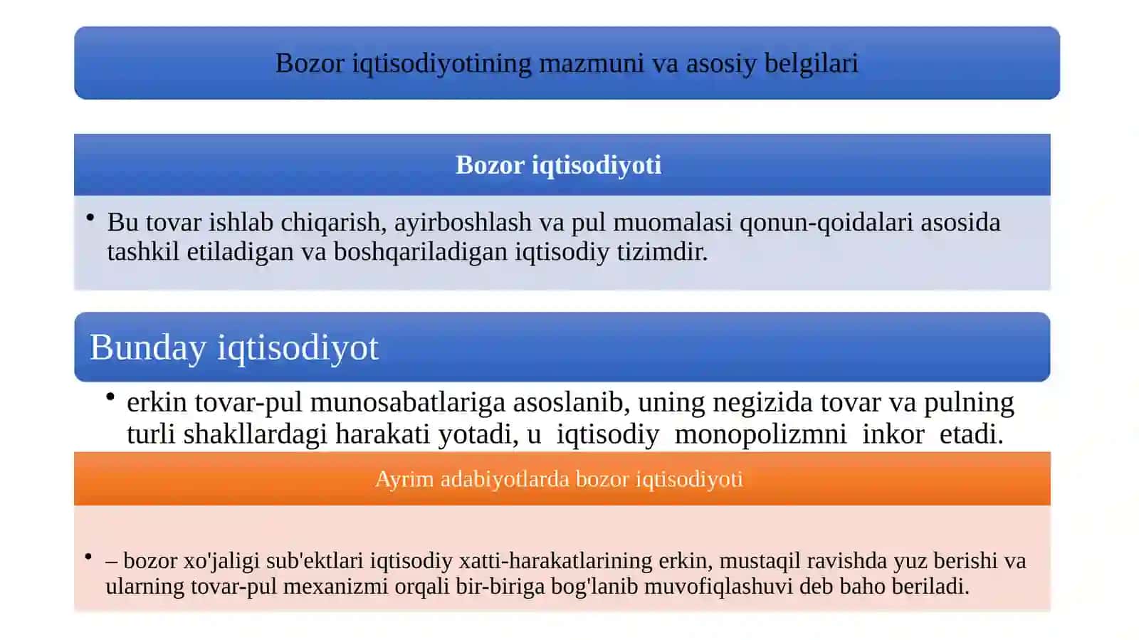 Bozor iqtisodiyotining mazmuni va amal qilishi 3