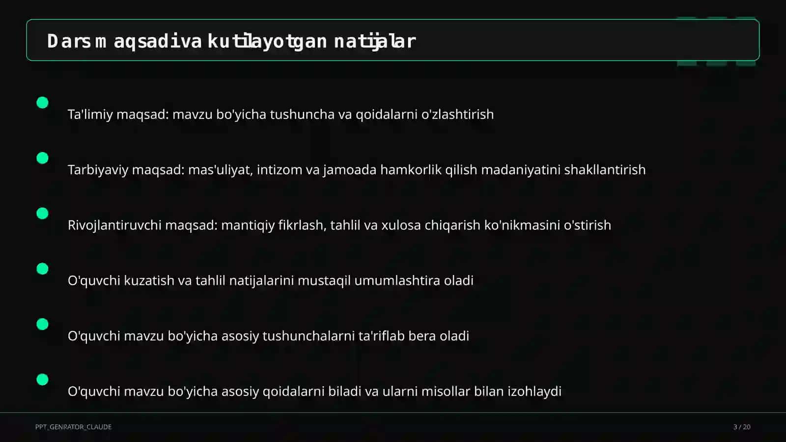 O'qituvchilar uchun: pedagogika va o'qitish metodikasi 3