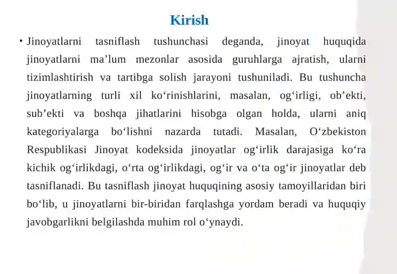 Jinoyatlarni tasniflash 3