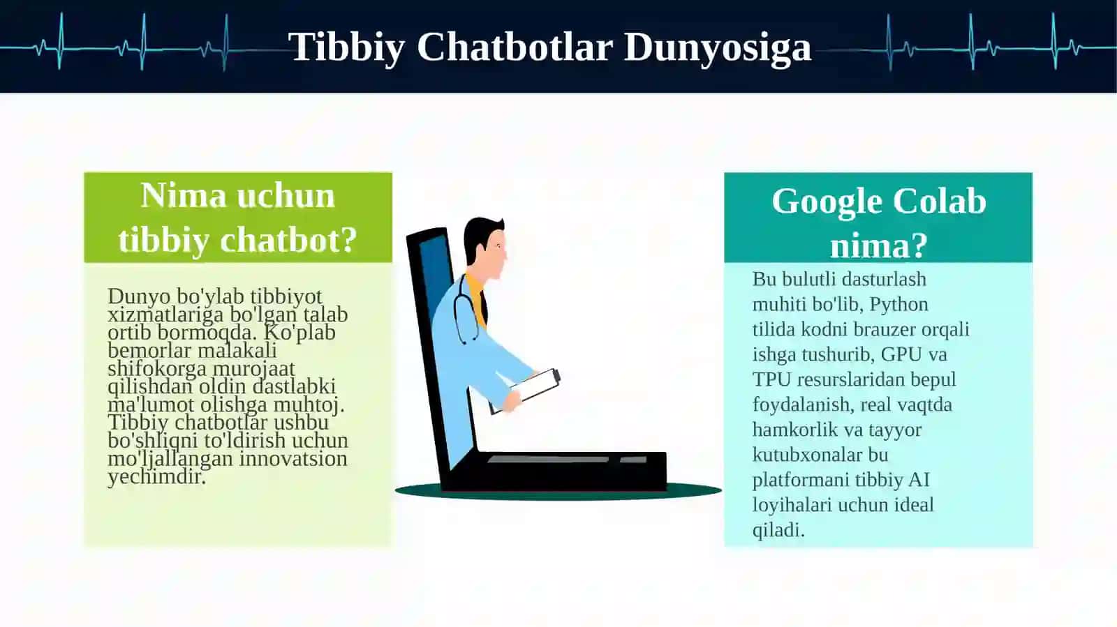 Google Colab va Tibbiy Chatbotlar haqida Umumiy Ma'lumot 3