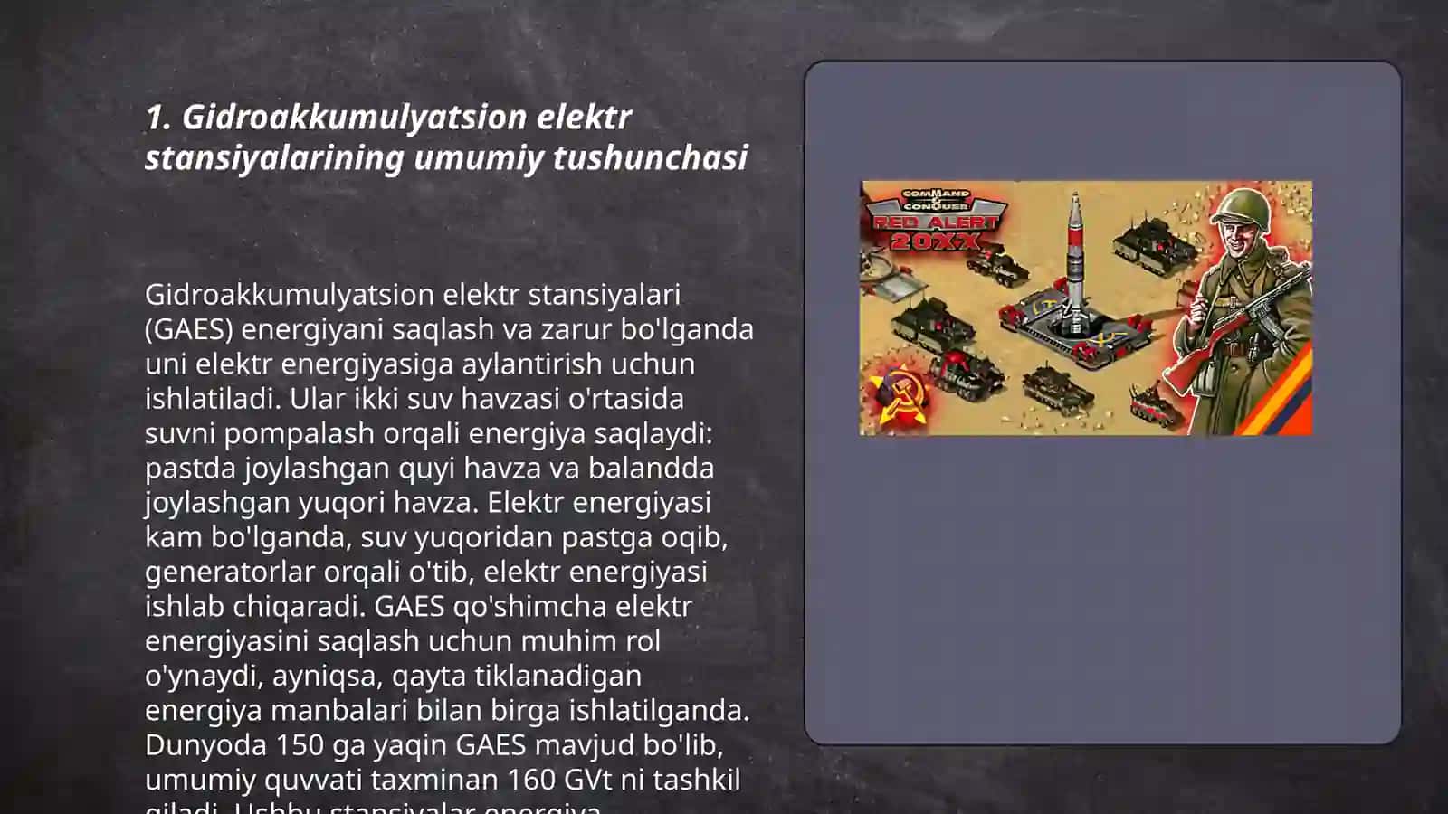 Suv yig‘ish elektr stansiya (GAES) larining ishlash prinsipi 3