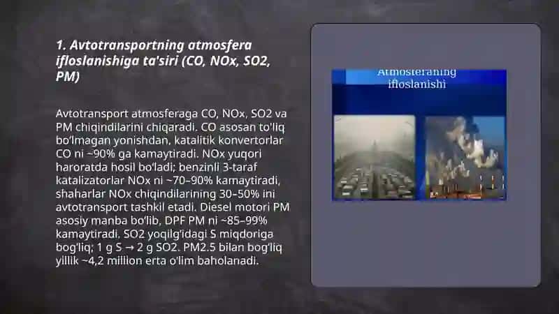 Avtotransportning ekologik ta'siri 3