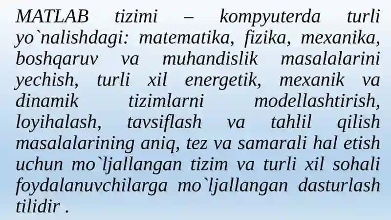 MATLAB dasturlari 3