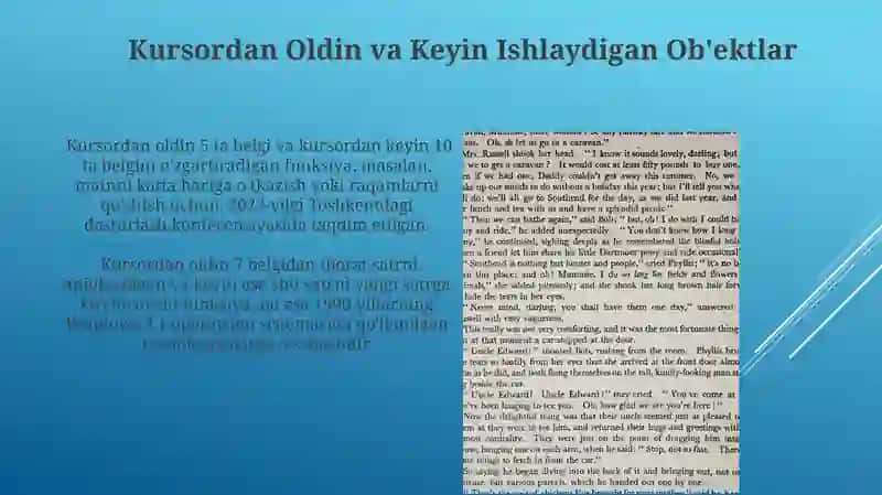 Matn Muharriri Ob'ektlar 3