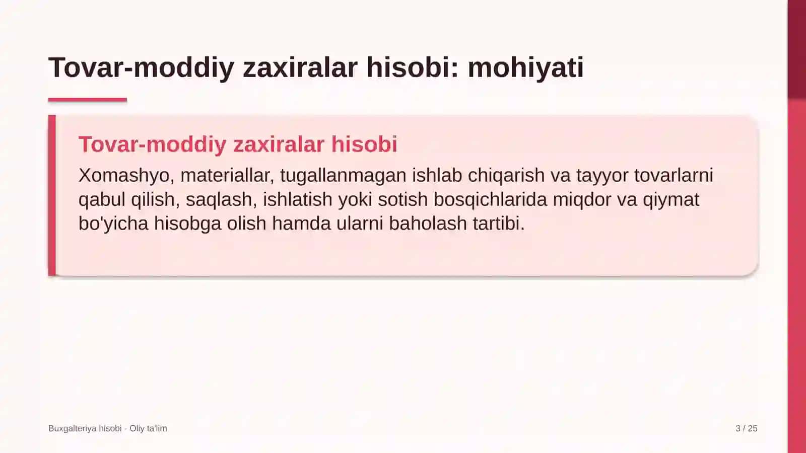 Asfalt-beton zavodlarida tovar-moddiy zaxiralar hisobi 3