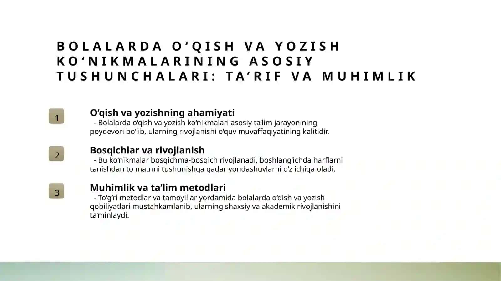 Bolalarni yozishga oʻqishga koʻnikmalarini shakllantirish 3