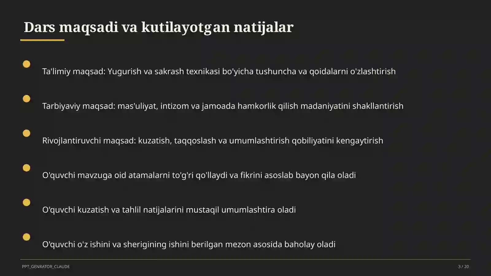 Yugurish va sakrash texnikasi (2-sinf) 3