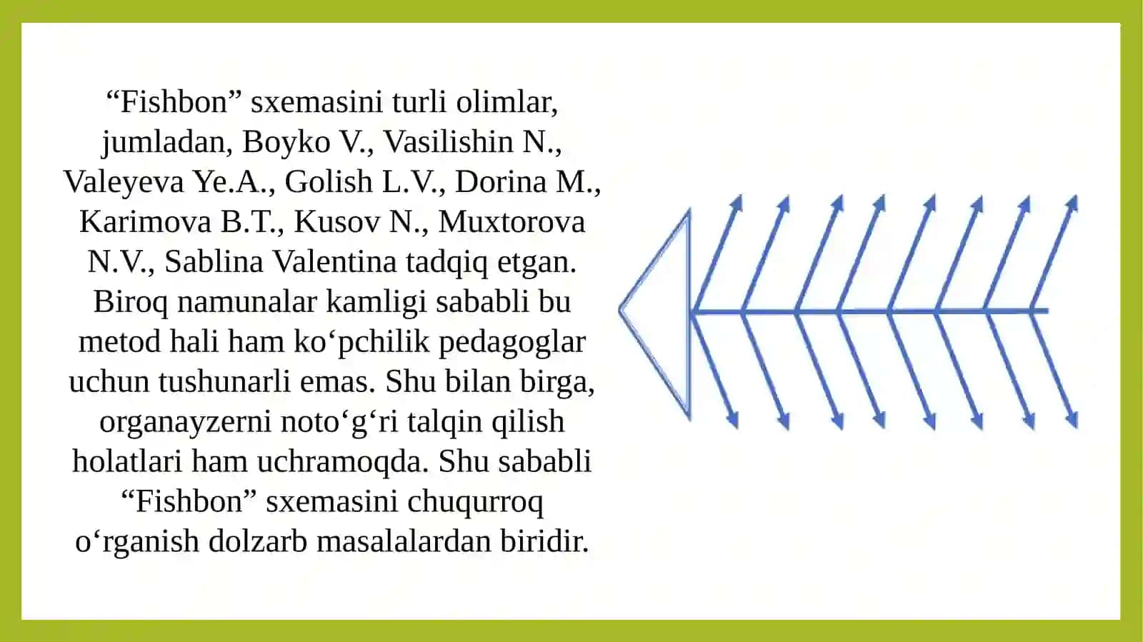 Baliq skeleti metodi ya'ni «FishbonEdiagram» 3