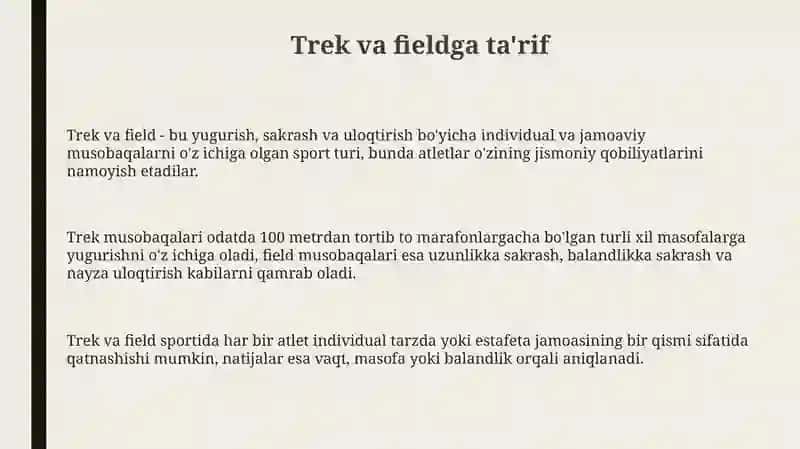Trek va fieldga kirish 3