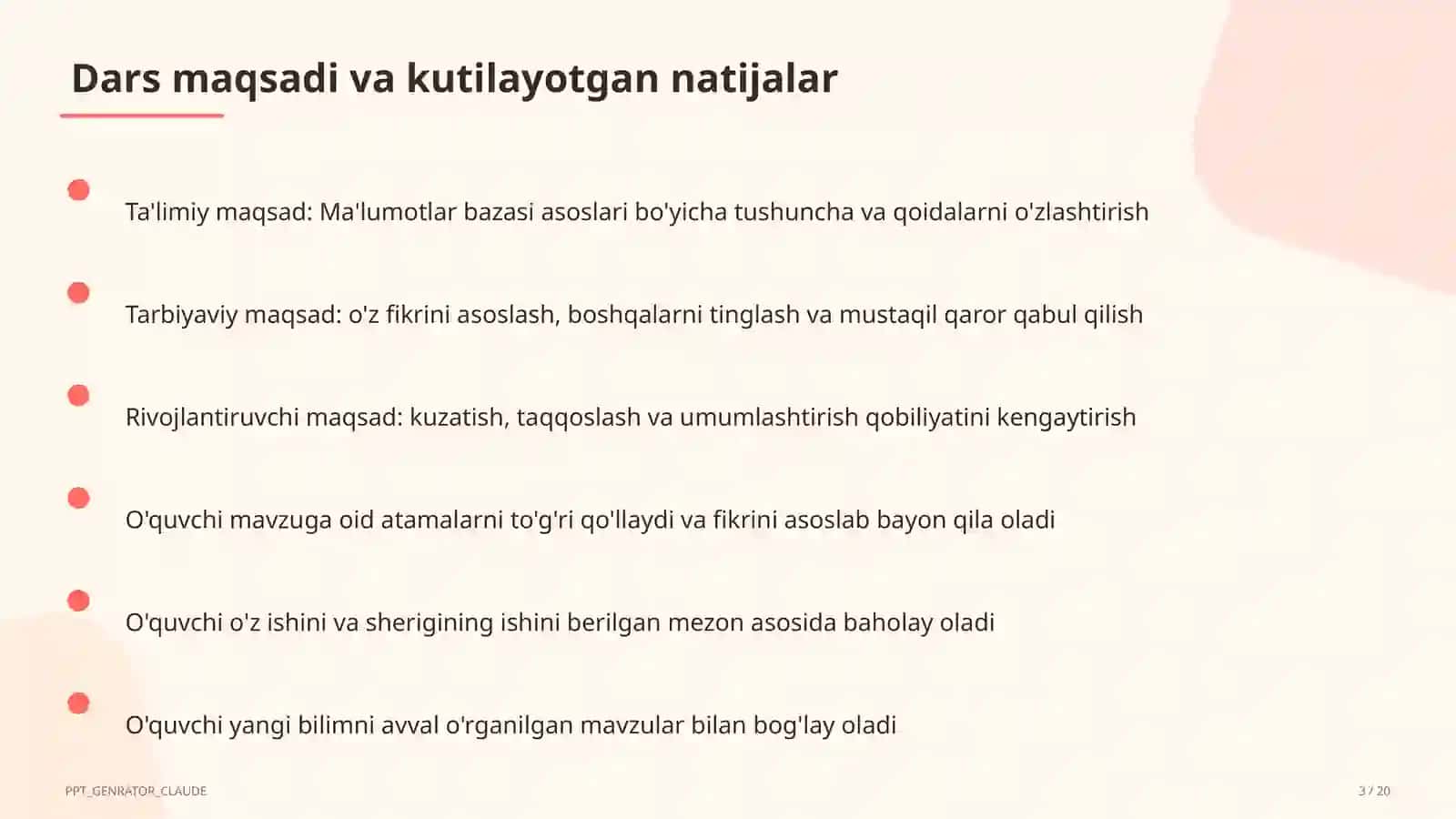 Ma'lumotlar bazasi asoslari (9-sinf) 3