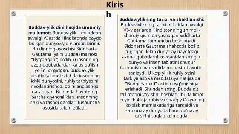 Buddaviylikdagi Tarbiya 3