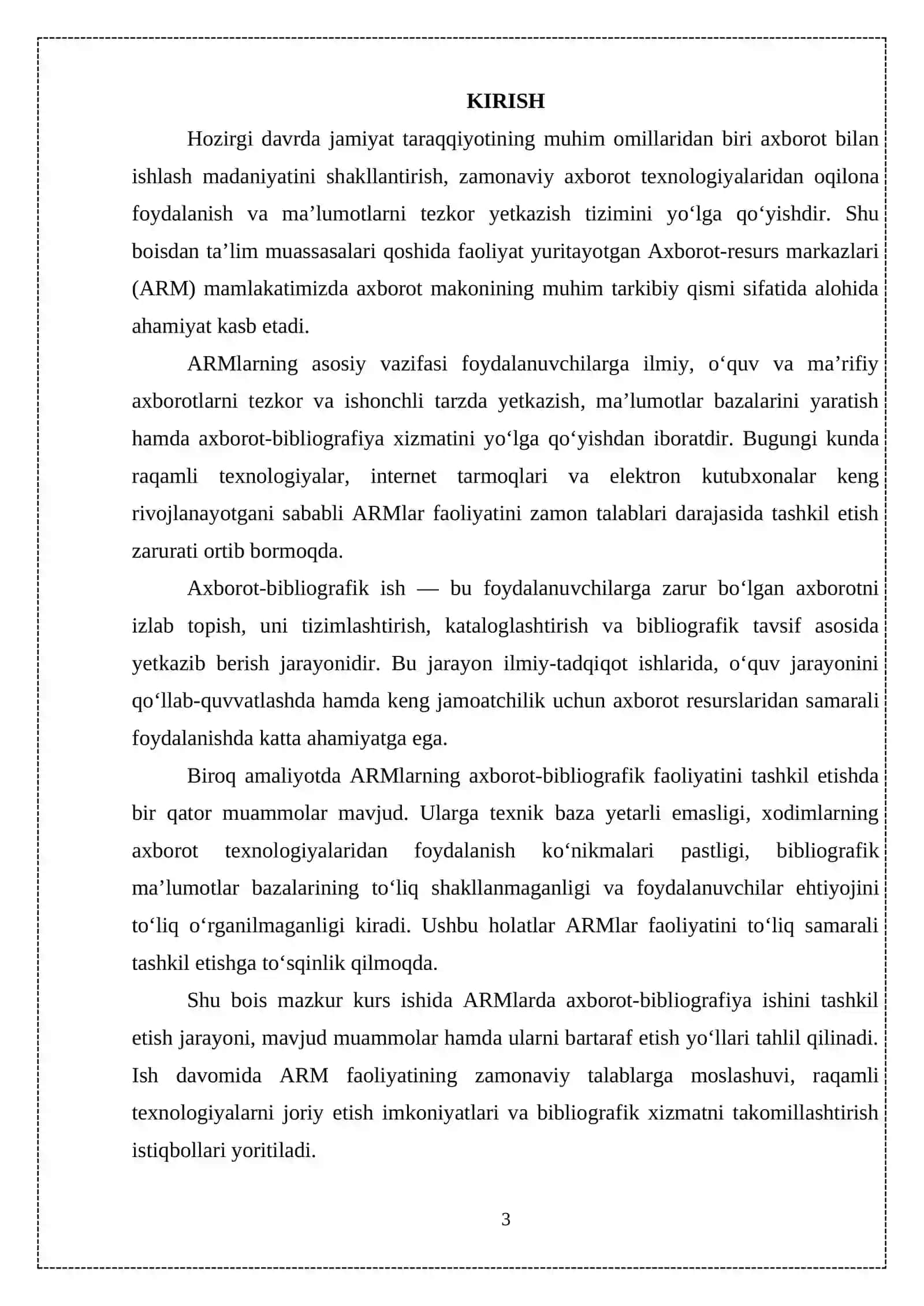 ARM larda axborot bibliografiya ishini tashkil qilish muammolari 3