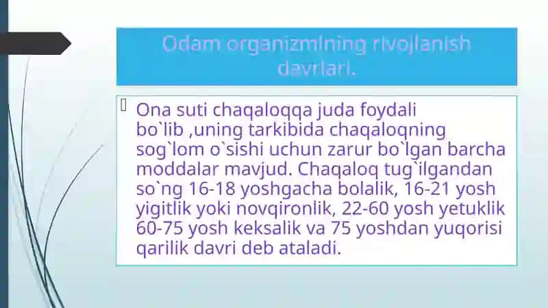 Bolaning o'sishi va rivojlanishi 3