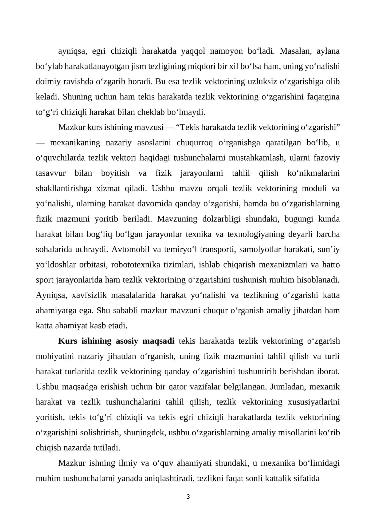 Tekis harakatda tezlik vektorning o‘zgarishi 3