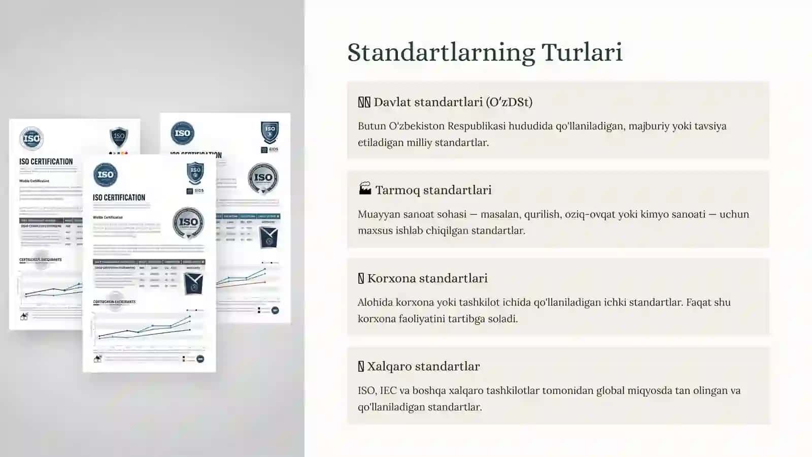 Standartlashtirish: Sifat va Ishonchlilik Kafolati 3