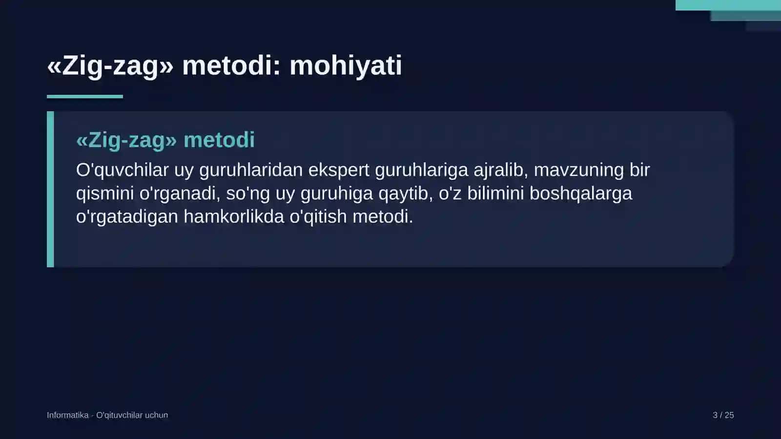 informatika darslarida zig zag metodidan foydalanish 4417 3