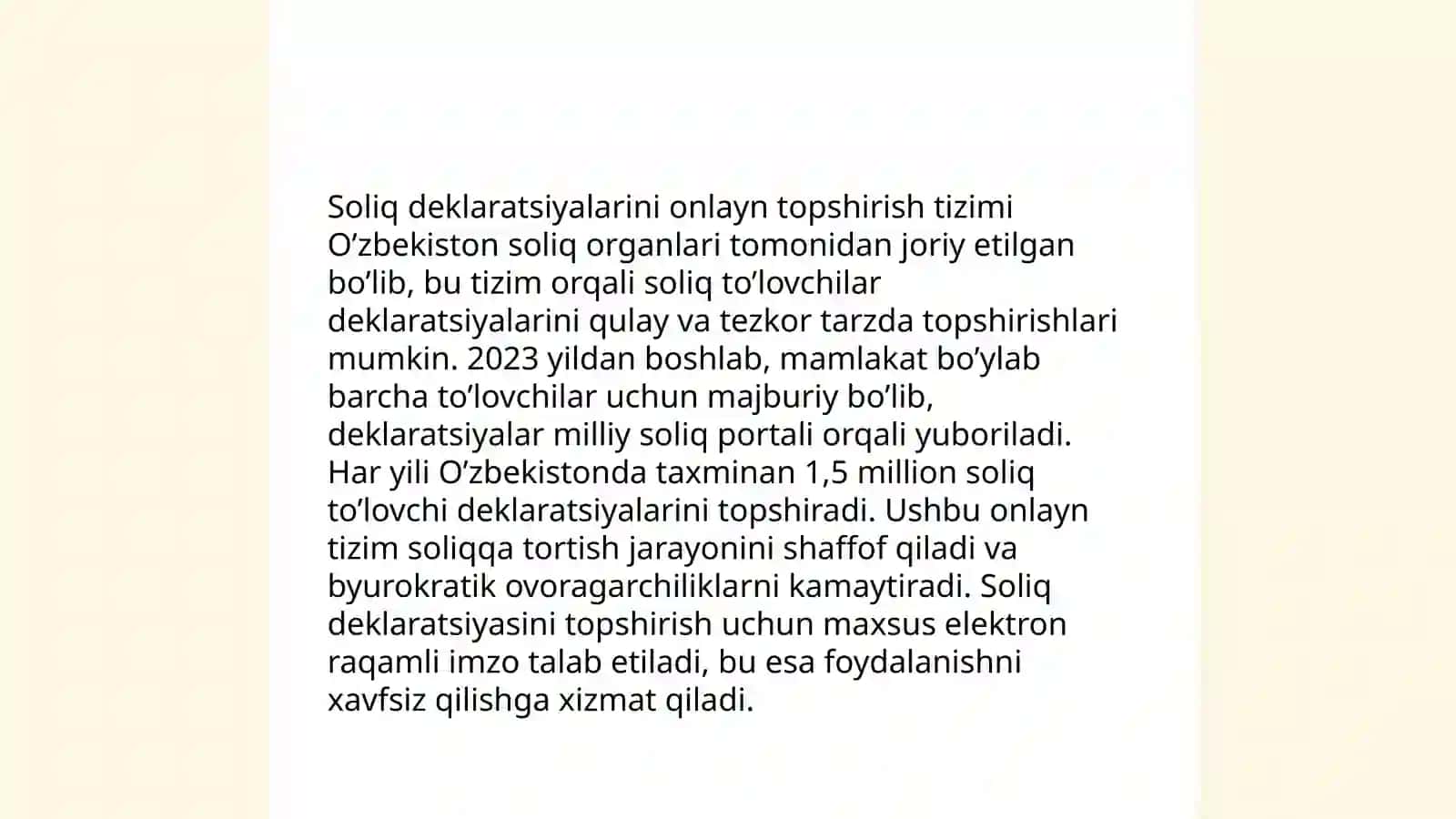 Soliq deklaratsiyalarini onlayn topshirish 3