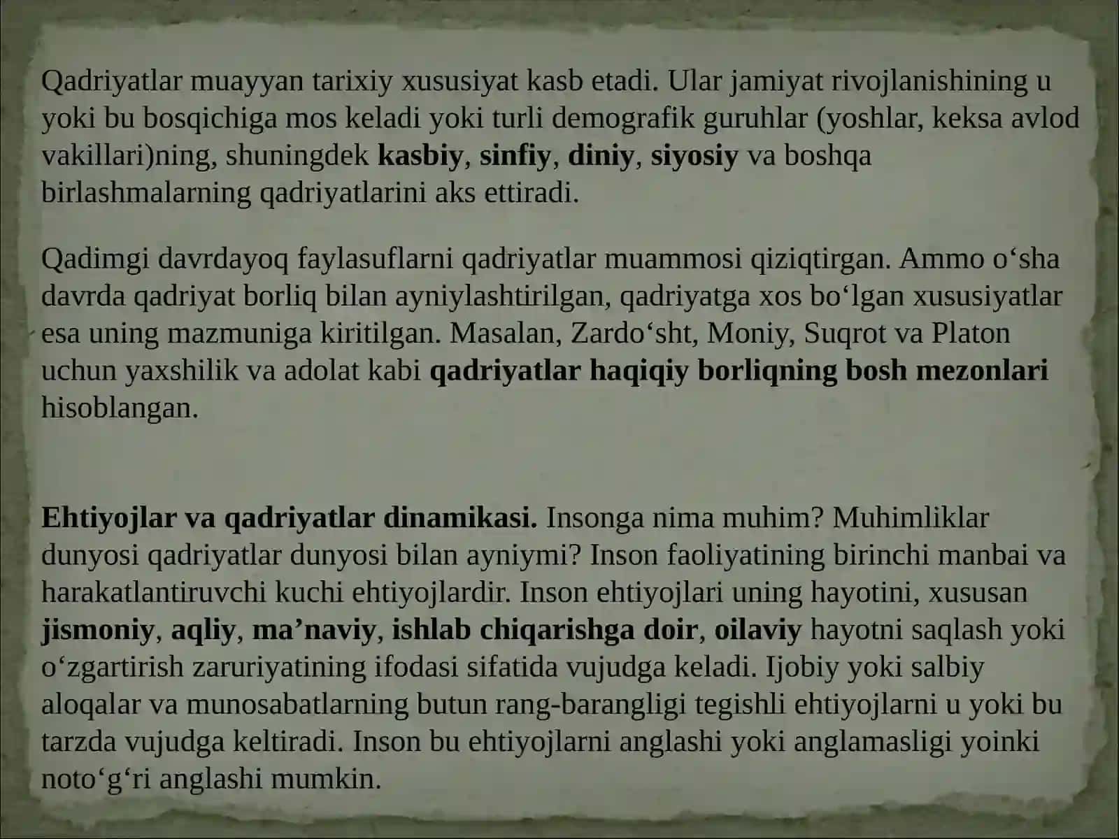 Qadriyatlar falsafasi (aksiologyia) 3