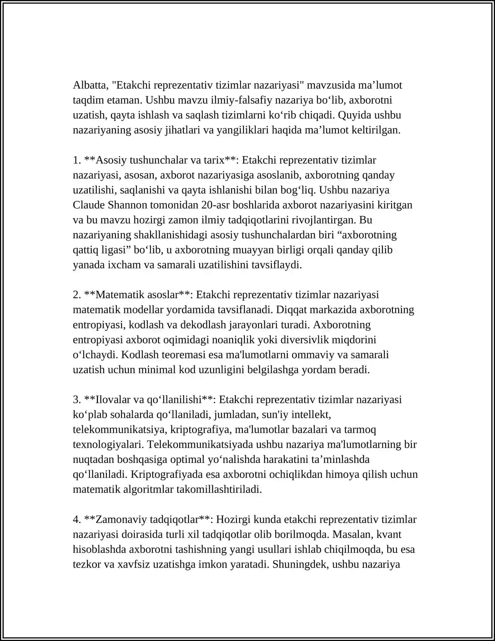 Etakchi reprezentativ tizimlar nazariyasi 3
