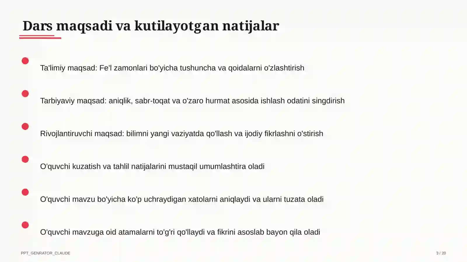 Fe'l zamonlari (4-sinf) 3