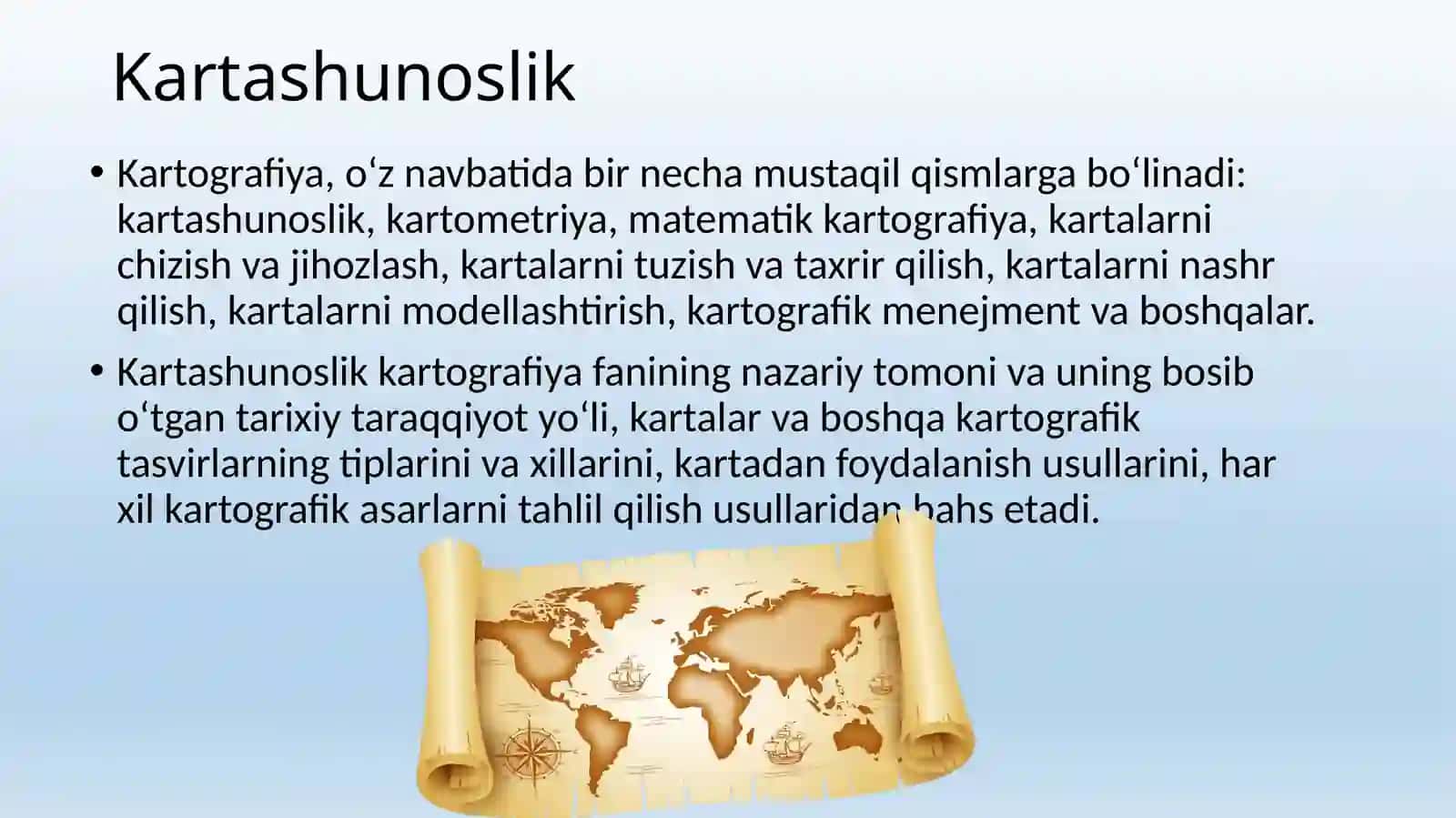 Kartashunoslikning qismlari 3