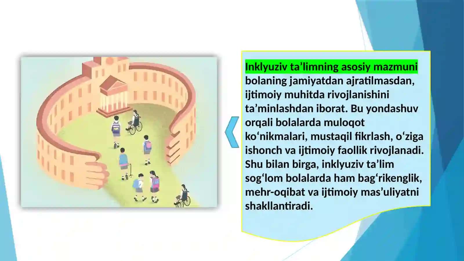 O’zbekistonda alohida ehtiyojlari bo’lgan bolalar uchun inklyuziv ta’lim 3