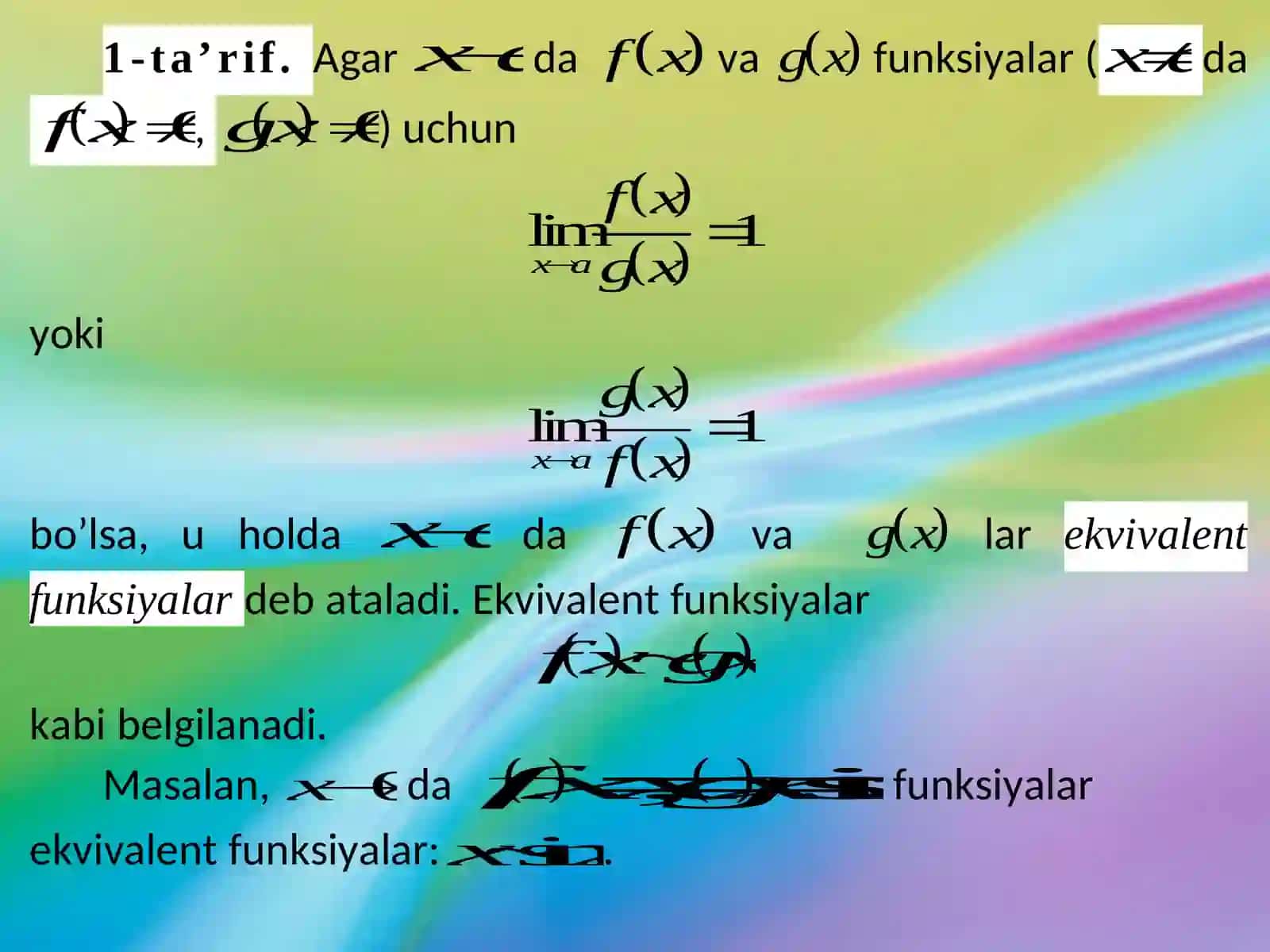 Funksiyalarni solishtirish 3