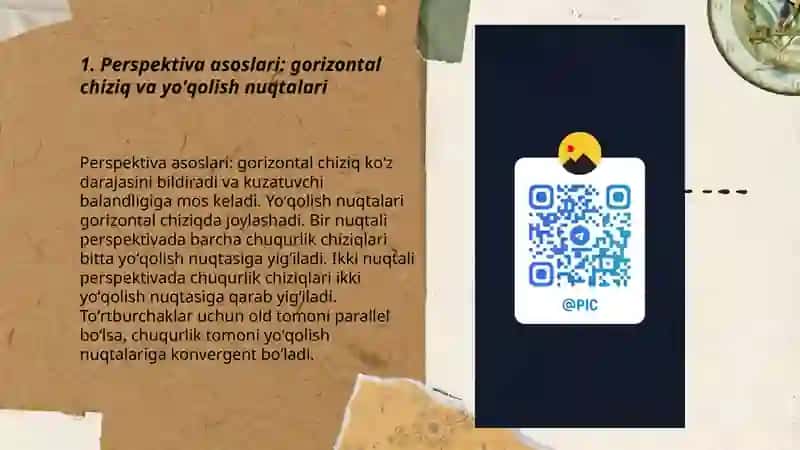 Tekis shakl ( gorizontal, vertikal ogʻma vaziyatdagi toʻrtburchak aylana)larning perspektivasini yasash 3