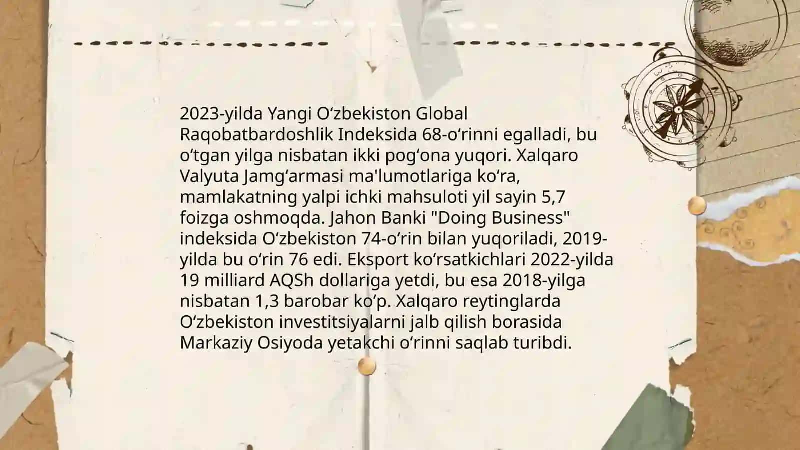 Yangi Oʻzbekistonning xalqaro reytinglarda iqtisodiy mavqeini mustahkamlash 3