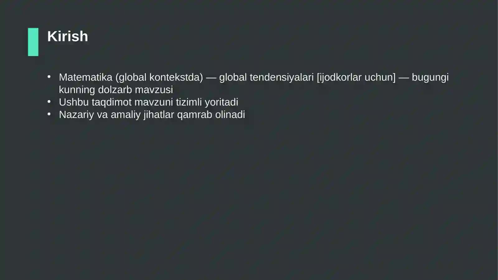 Matematika (global kontekstda) — global tendensiyalari [ijodkorlar uchun] 3